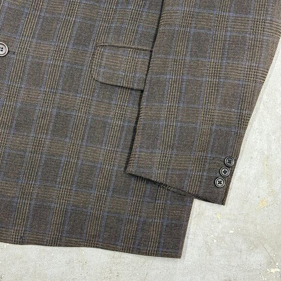 Coppley Wool Cotton Corduroy Blazer Check Sport Coat Brown 42T - Picture 3 of 9